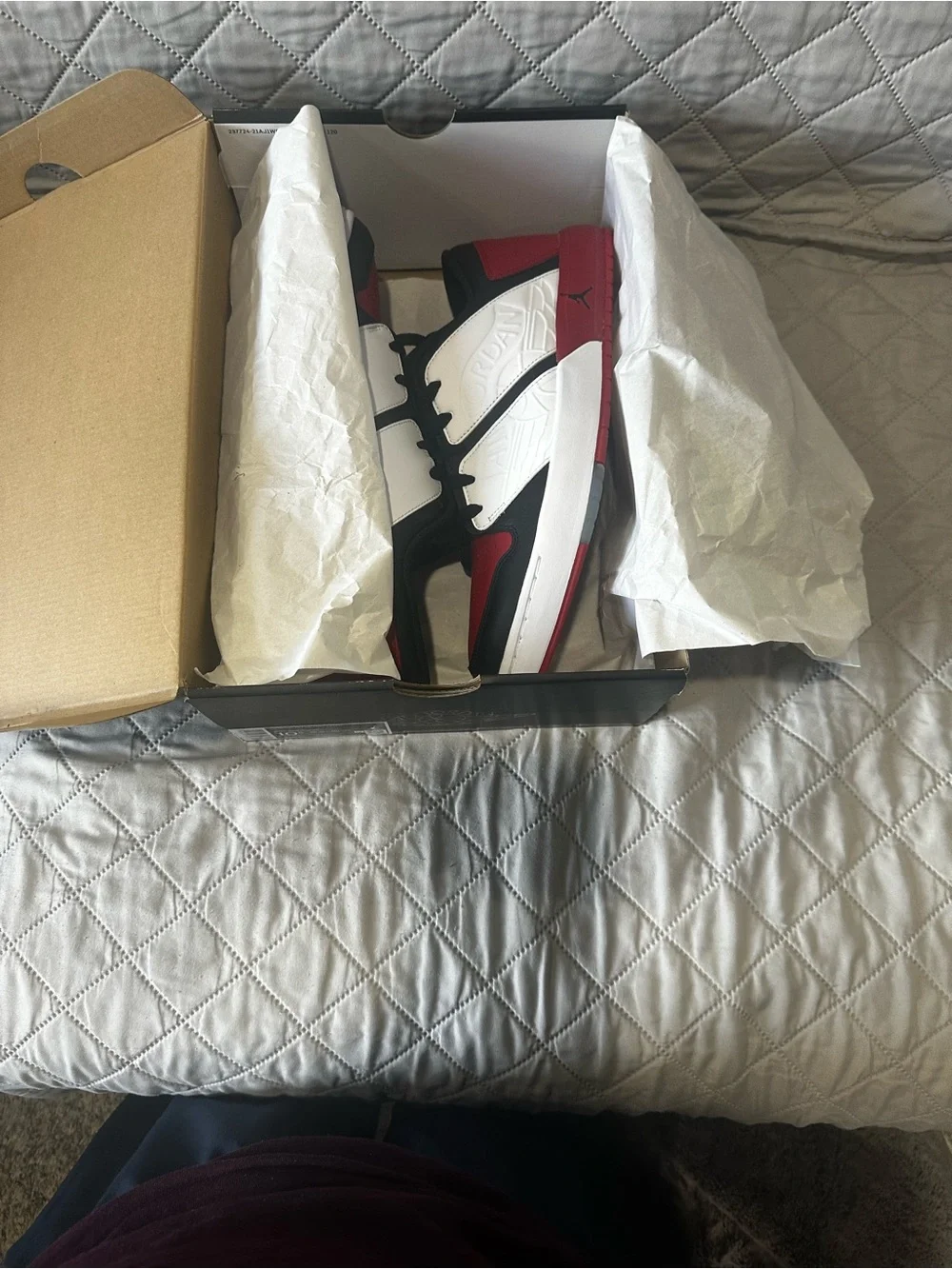 NEW Jordan Nu Retro Low-Top Sneakers in Red, Black & White